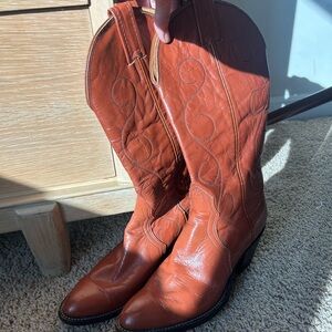 Vintage Nocona Cowboy Boots Brown Leather Western Boots USA Womens 8B